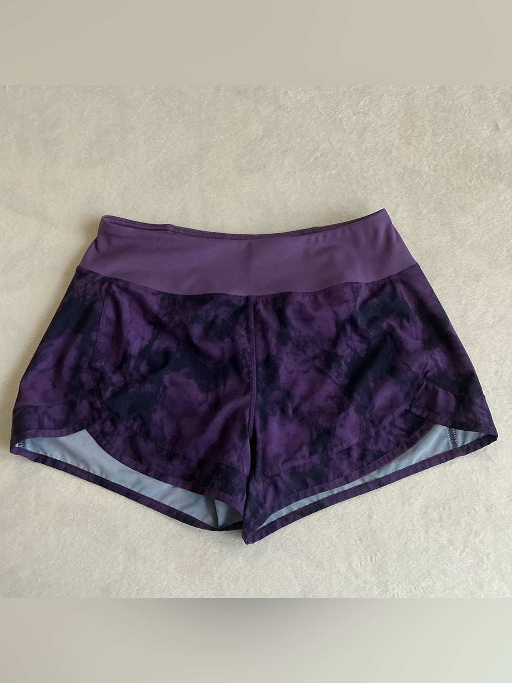 TOUGH MODE Women’s Purple Tie-Dye Athletic Running Shorts Size M Soft Workout